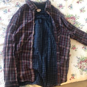 Blue & Burgandy Flannel Shirt